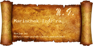 Marischek Izóra névjegykártya